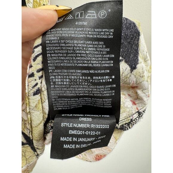 Volcom Tropical Floral Whimsygoth Surf Coquette Beach Cover Up Mini Dress M - Picture 4 of 6